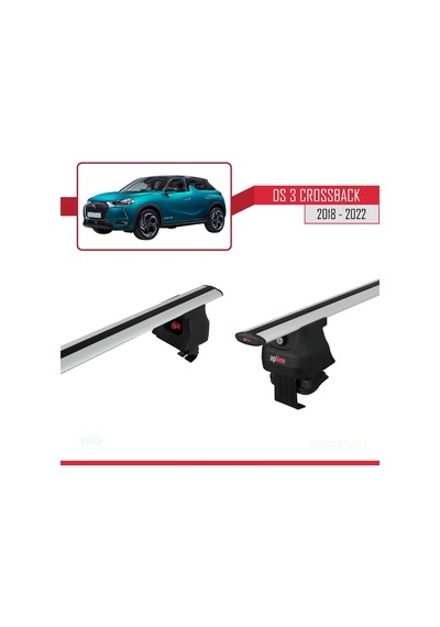 Ds 3 Crossback 2018-2022 Arası İle Uyumlu Ace-4 Ara Atkı Tavan Barı Gri