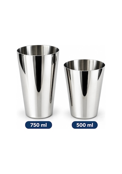 Paslanmaz Çelik Kokteyl Shaker Seti 750 Ml + 500 Ml