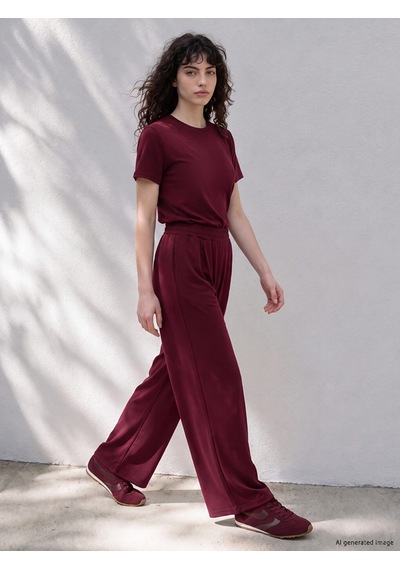 Lcw Petite Bordo Soft Touch Kadın Pileli Eşofman Altı