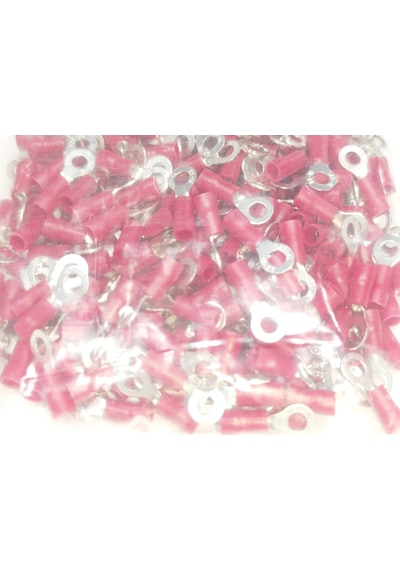 M4 0.50 X 1.50 Mm² Yuvarlak Tip İzoleli Kablo Uçları Kırmızı 200 Adet