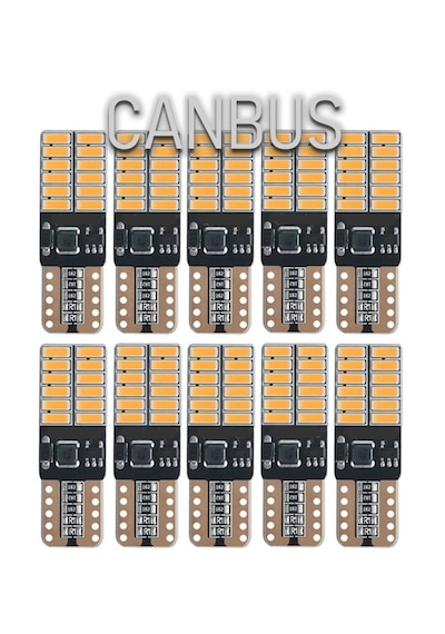 10 Adet T10 Led Park Plaka Tavan Ampulü 24 Ledli Turuncu Sadece 12 Volt Araçlar