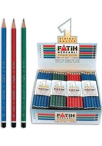 Fatih Kurşun Kalem Mercanlı 144'lü Paket Çok Renkli