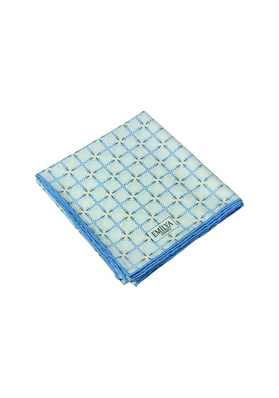 Mim Eşarp Emilya Rayon Desenli Eşarp 90x90 Cm Beyaz - İndigo