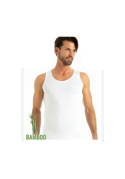 Q-En 2'Li Erkek Bambu Atlet Askılı Lüks Hafif H600 Beyaz
