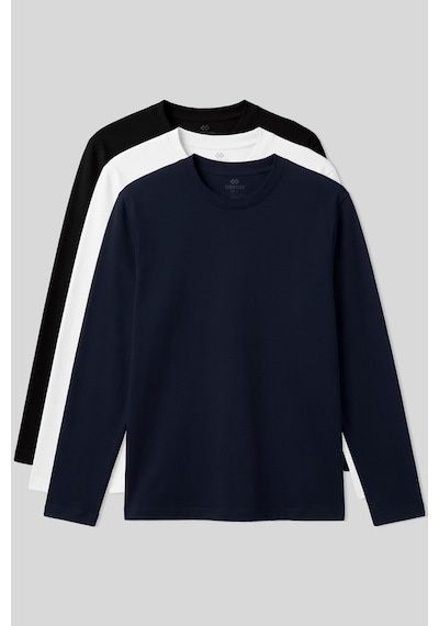 Tommy Life Standart Fit Basic O Yaka 3lü Paket Siyah-beyaz-lacivert Erkek T-shirt 87997 Siyah-beyaz-lacivert