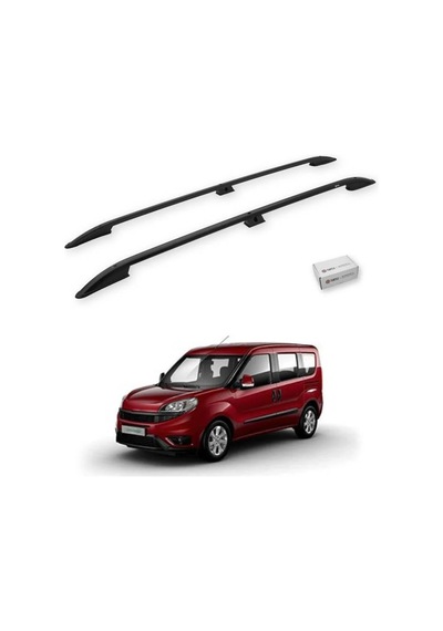 Turtle Fiat Doblo 2 2010-2022 / Uzun Şasi Tavan Çıtası Crown Siyah