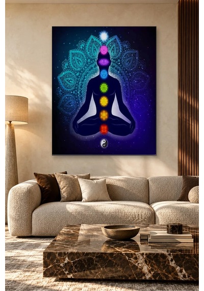 Fida Mandala Fonda Yedi Çakra Meditasyonu Canvas Tablo Çok Renkli