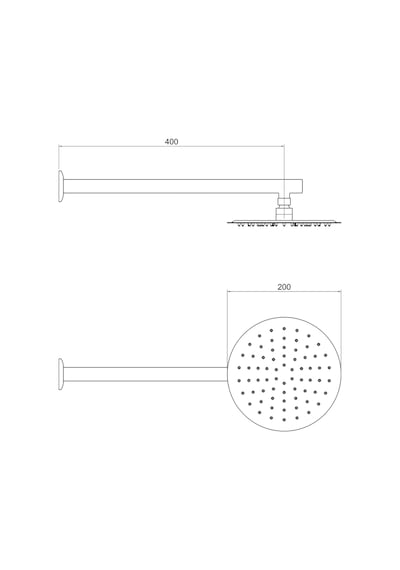 Aqua Bagno Largo Tepe Duşu 20x20 Cm. ,duvardan Duş Kolu 42,5 Cm. Paslanmaz Krom - 2 Parça Set Krom