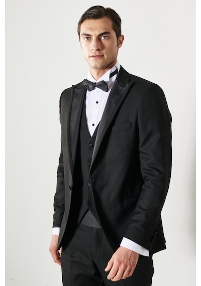 Ac&Co / Altınyıldız Classics Slim Fit Desenli Klasik Smokin Takım Siyah (538463578)