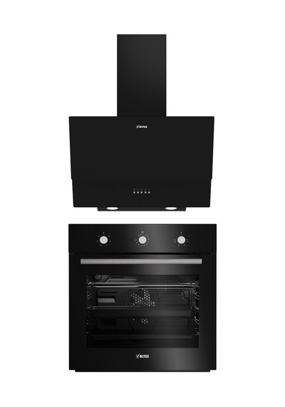 Altus ALA 133 B - ALA 535 B Turbo Fırın 2'li Siyah Cam Ankastre Set