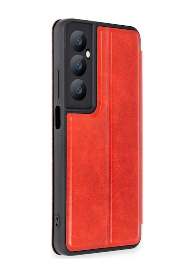 Realme C65 Kılıf Flip Cover - Kırmızı -
