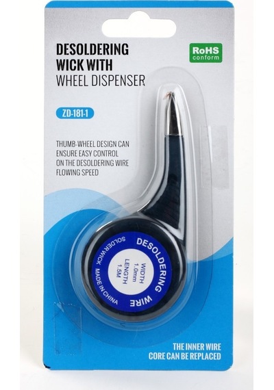 Wellhise Zd-181 1.0mm Lehim Sökme Fitili Lehim Çekme Teli Tutuculu