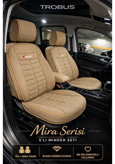 Fiat Linea 2007 Ve Sonrası Uyumlu Mira Serisi Taba 5'li Oto Koltuk Minderi 24440785