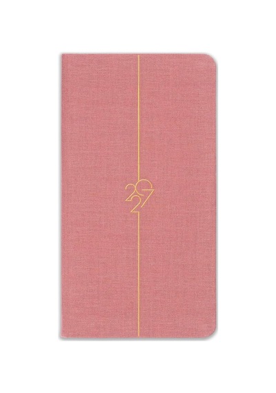 Tr 2027 Yılı Haftalık Keten 9x17 Cm Cep Ajandası 12 Aylık Pembe Genel