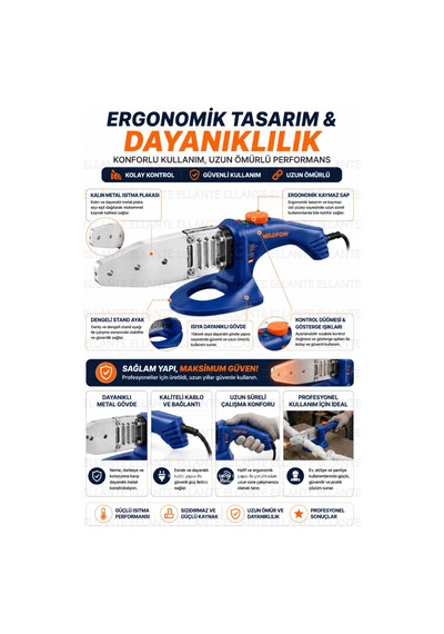 800w Plastik Boru Kaynak Makinesi 20-25-32 Mm Paftalı Çantalı Pprc Boru Kaynak Seti