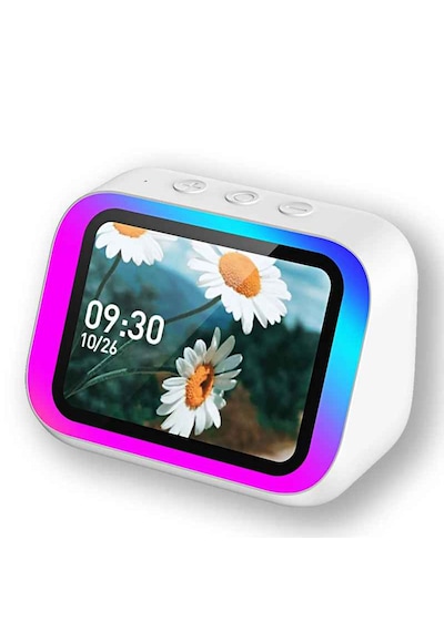 Monozone Çok Fonksiyonlu Akıllı Alarm Saati Bluetooth Hoparlör Hava Durumu Gece Lambası Müzik Çalar Beyaz