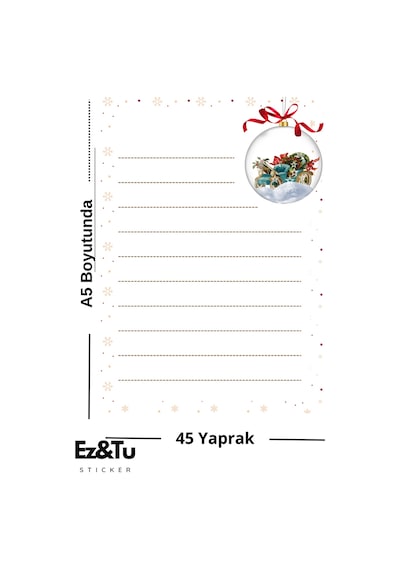 Kış Temalı A5 Not Defteri 45 Yaprak Christmas Edition Çok Renkli