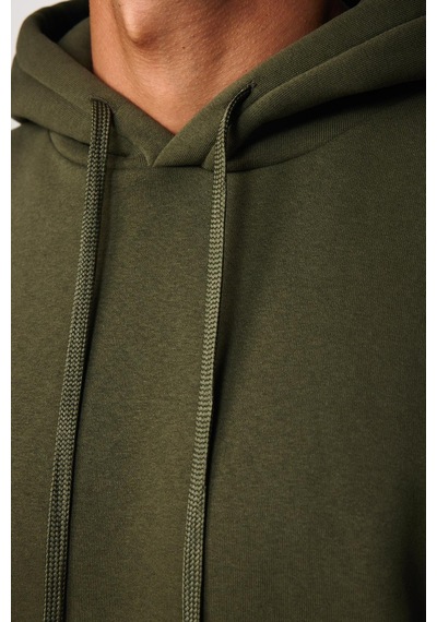 Tudors Oversize Pamuk Kapüşonlu Basıc Yeşil Unisex Sweatshirt-29004-yeşil Yeşil