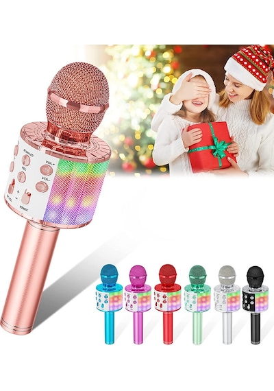 Kareoke Mikrofon Bluetooth Hoparlör Yüksek Ses Uzun Şarj Süresi Bluetooth Hoparlörlü