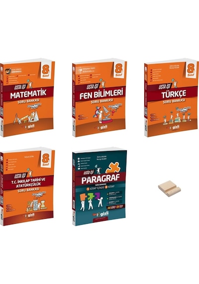 Lgs 8. Sınıf Usta İşi Matematik Fen Türkçe İnkılap Ve Paragraf Soru Bankası 5li Set