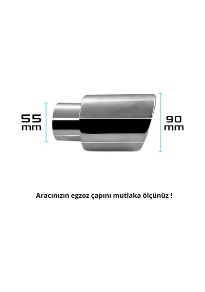 Dacia Duster 2 Krom Egzoz Ucu Vidalı 55mm Çap 2018-2023