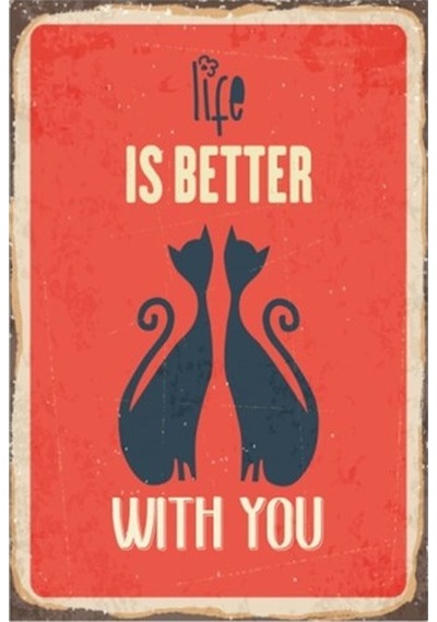 Life Is Better With You Retro Vintage Ahşap Poster
