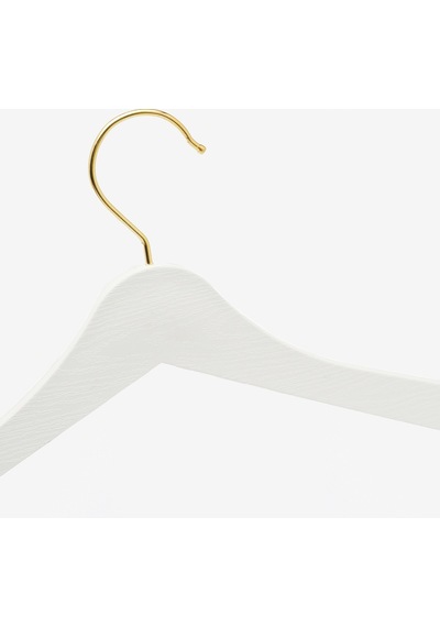 6 Adet Beyaz Ahşap Görünümlü Plastik Askı Kıyafet Elbise Gömlek Askısı Gold Kancalı Plastik Beyaz Tr Diğer