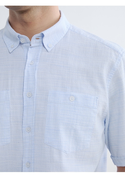 Lcwaıkıkı Classic Mavi Regular Fit Armürlü Erkek Gömlek
