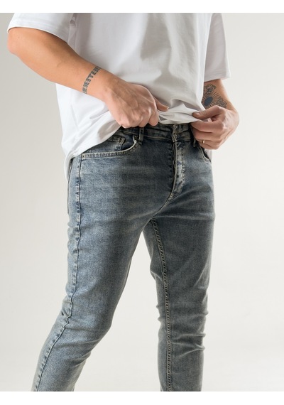 Cocopelli Slim Fit Taşlanmış Mavi Erkek Kot Pantolon Coc2718 Mavi