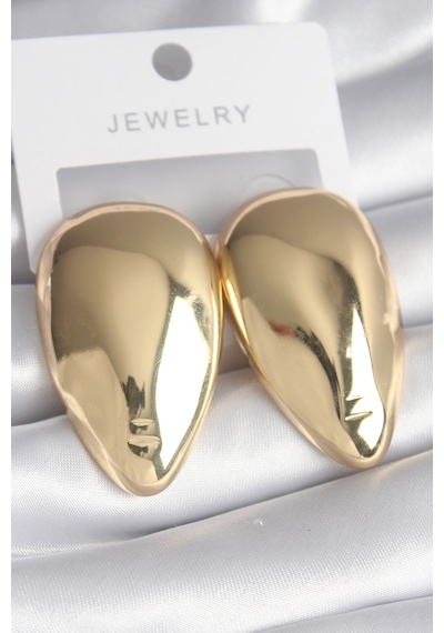 Nova Bazaar Pirinç Gold Renk Badem Model Kadın Küpe Altın