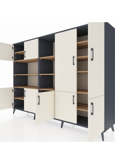 Hyperion Dolap 14 Raflı 9 Kapaklı 220x44x163 Antrasit-aytaşı/çam Aytası/atlas Çam - Antrasıt Hyperion Dolap 14 Raflı 9 Kapaklı 220x44x163 Antrasit-aytaşı/çam Aytası/atlas Çam - Antrasıt