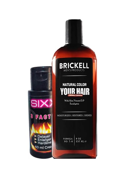 Brickell 237ml Erkek Saçsakal Beyazıık Değiştirme Şampuanı + Sıxx Erkeklere Özel 3 Özellik Kremi 60ml - 100