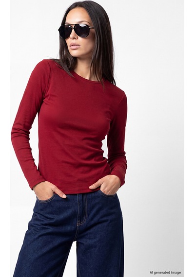 Lcw Everyday Bordo Bisiklet Yaka Kadın Body