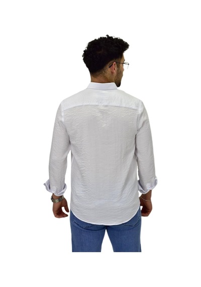 Erkek Spor Silim Fit Uzun Kol Gömlek G5033 Bgl-st04492 Beyaz