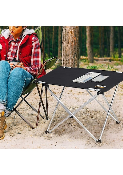 Haegs Ultralight Katlanır Kamp Masası, Piknik, Bbq, Balıkçılık, Avcılık, Plaj İçin Masa Orta Gri