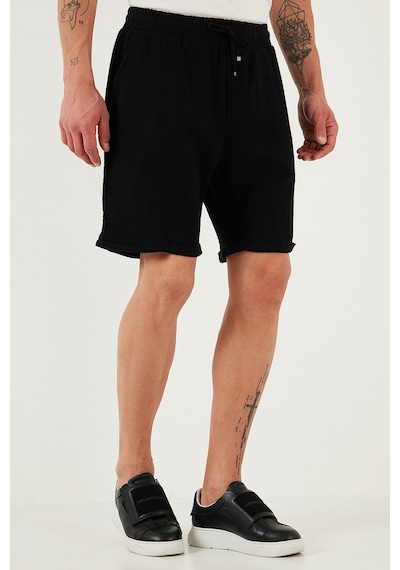 Buratti % 100 Pamuk Regular Fit Normal Bel Müslin Erkek Short Cf25S657802 Siyah