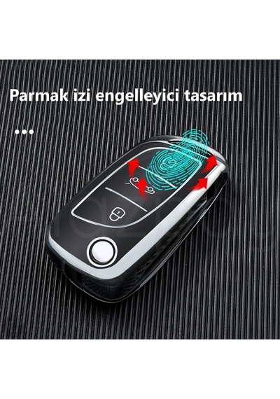 Peugeot 107 207 307 407 308 408 3008 5008 Tpu Anahtar Kılıfı Beyaz