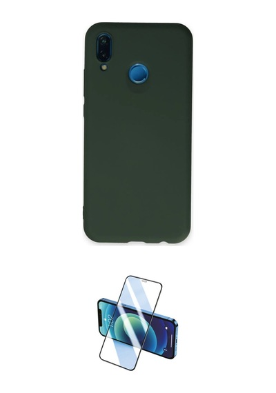 Cep Huawei Uyumlu P20 Lite Kılıf Ahenk Serisi İkili Koruma Seti Najmaddin Mavi