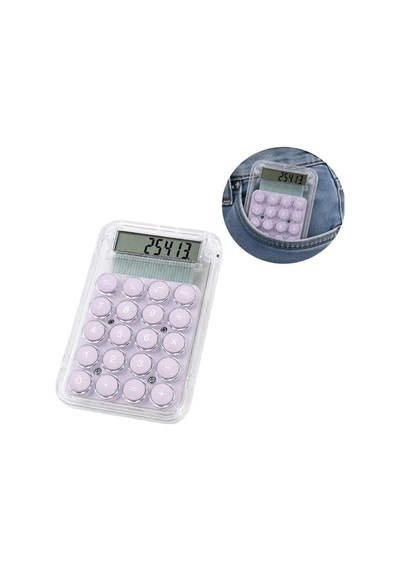 Pm-25413 Mor Mini Hesap Makinesi Beyaz - Çok Renkli