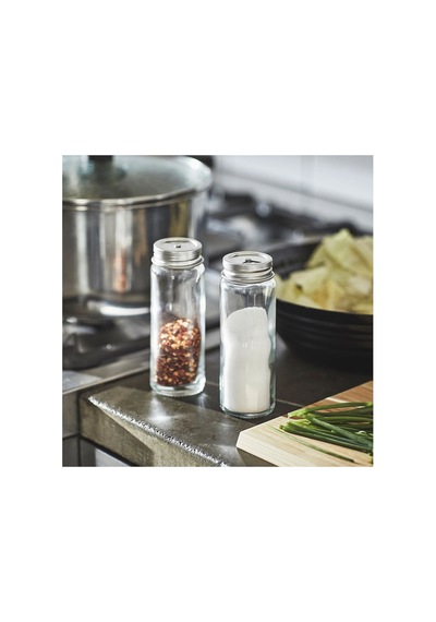 Ikea Cıtronhaj 2'li Tuzluk Ve Biberlik Seti 100 Ml 12 X 4 Cm Şeffaf Krom Metal - Şeffaf