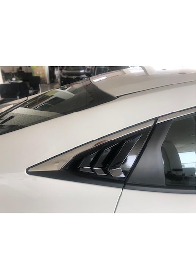 Honda Civic Fc5 Kelebek Cam Kaplama Vizörü Siyah Köşeli Model
