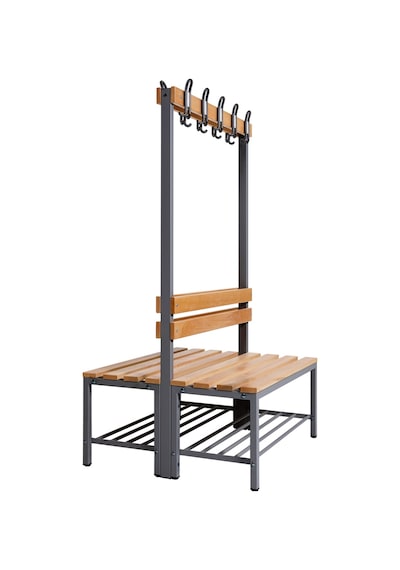 Ayakkabılıklı 4 Ayaklı Çift Taraflı Bank, 10 Kanca, 100x85x170 Cm, Sporbankı