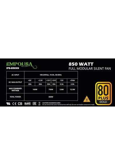 Ips-850xn 80 Plus Gold Tam Modüler 850w Power Supply