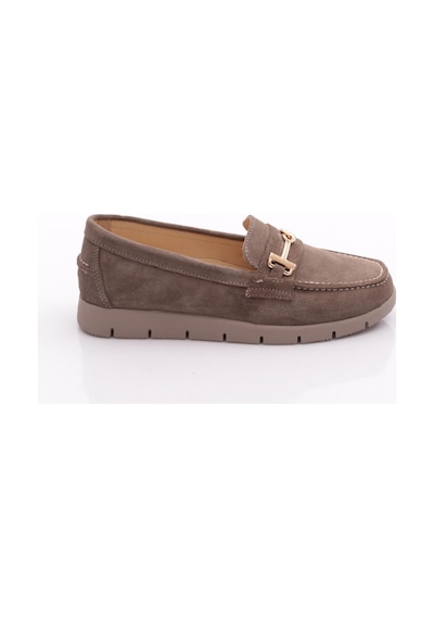 Dgn 5604-6 Kadin Loafer Ayakkabi Vizon Süet