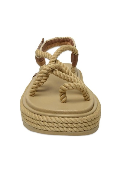 Bohonomad Ibiza Mid Platform Kadın Bej Sandalet Ibz0012-mp