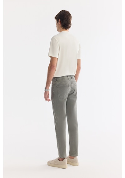 Avva Erkek Açık Haki Klasik Bel Eskitme Yıkamalı Pamuklu Berlin Slim Fit Jean Pantolon B003524