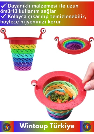 Uzun Ömürlü 6 Kademeli Katlanabilir Gökkuşağı Mutfak Lavabo Musluk Tıkanma Önleyici Lavabo Süzgeci Çok Renkli