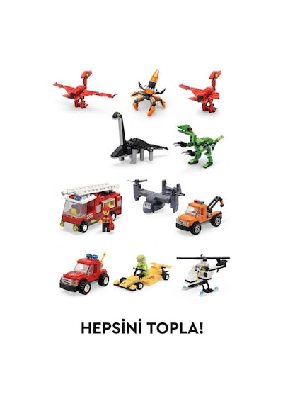 Sürpriz Yumurta 4'lü Set Dinozor Ve Araç Figürlü Yapı Blokları Eğitici Öğretici Parçalı Oyuncak