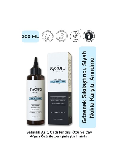 Synora Gözenek Sıkılaştırıcı Siyah Nokta Karşıtı ve %2 BHA Tonik 200 ML