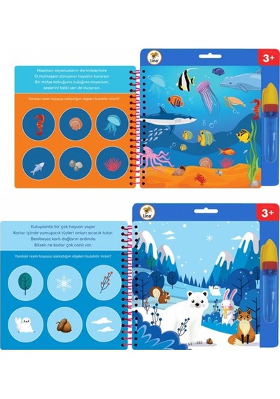 Lino Aqua Magic Book Su İle Boyama Kitabı Hayvanlar Tfl-1008